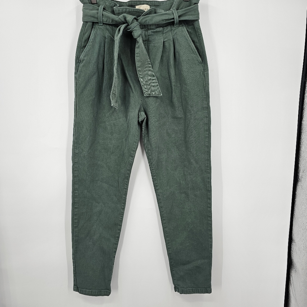 Sezane Green High-Waisted Trousers